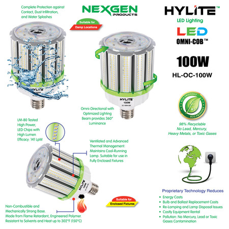 Hylite 100 W LED 400-W EQ Mogul Base E-26 360 Degree HL-OC-100W-EX39-50K